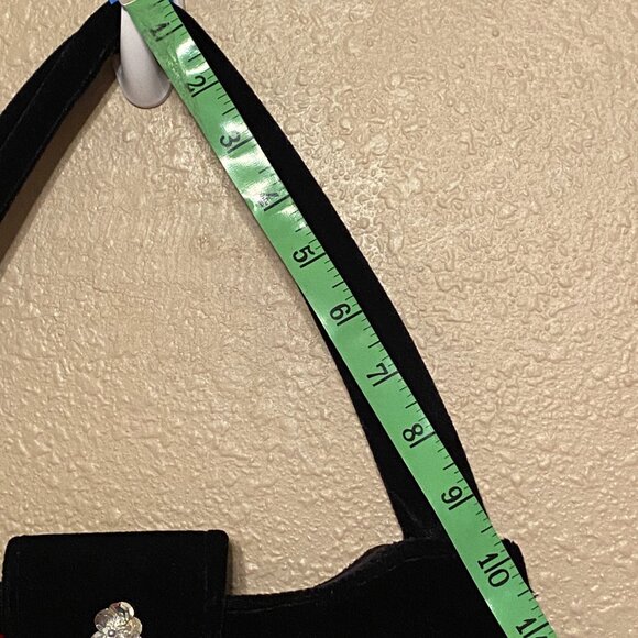 Winter Snowman & Christmas Tree Decorated Velvet Purse Handbag Black Beaded - Picture 10 of 12